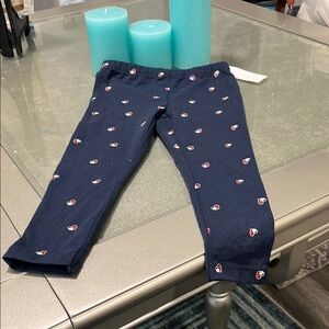 Navy Blue Kids Bottoms with Heart Print